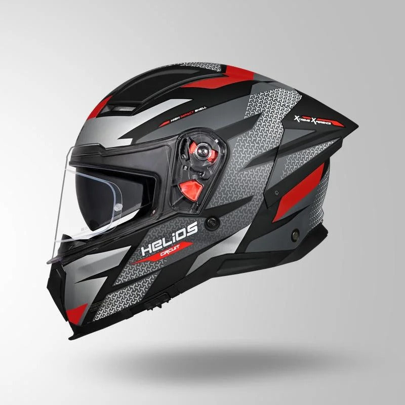 STUDDS HELIOS D2 CIRCUIT -MATT BLACK RED