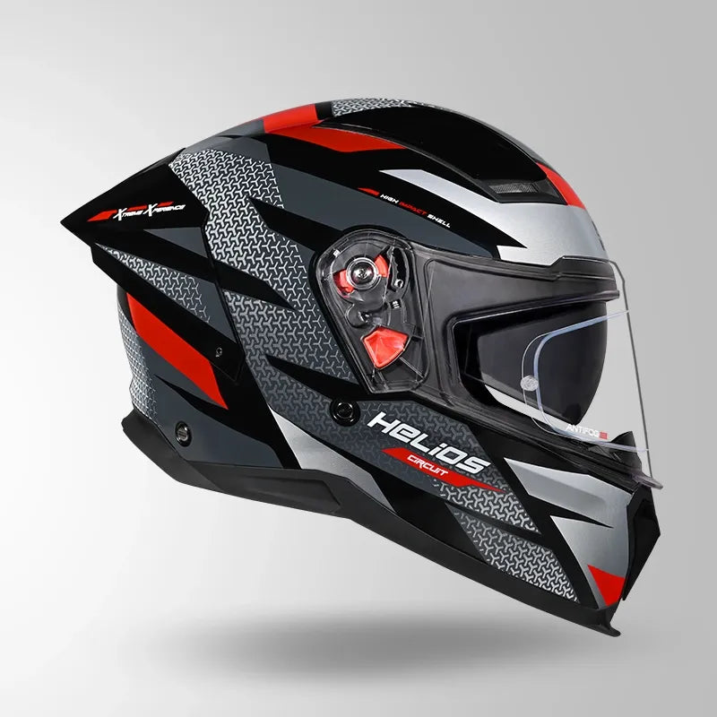 STUDDS HELIOS D2 CIRCUIT - GLOSS BLACK RED
