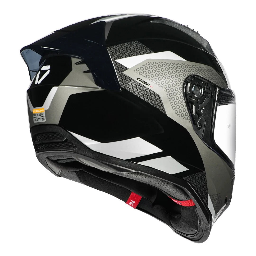Korda Evo Chief Gloss Black Silver helmet