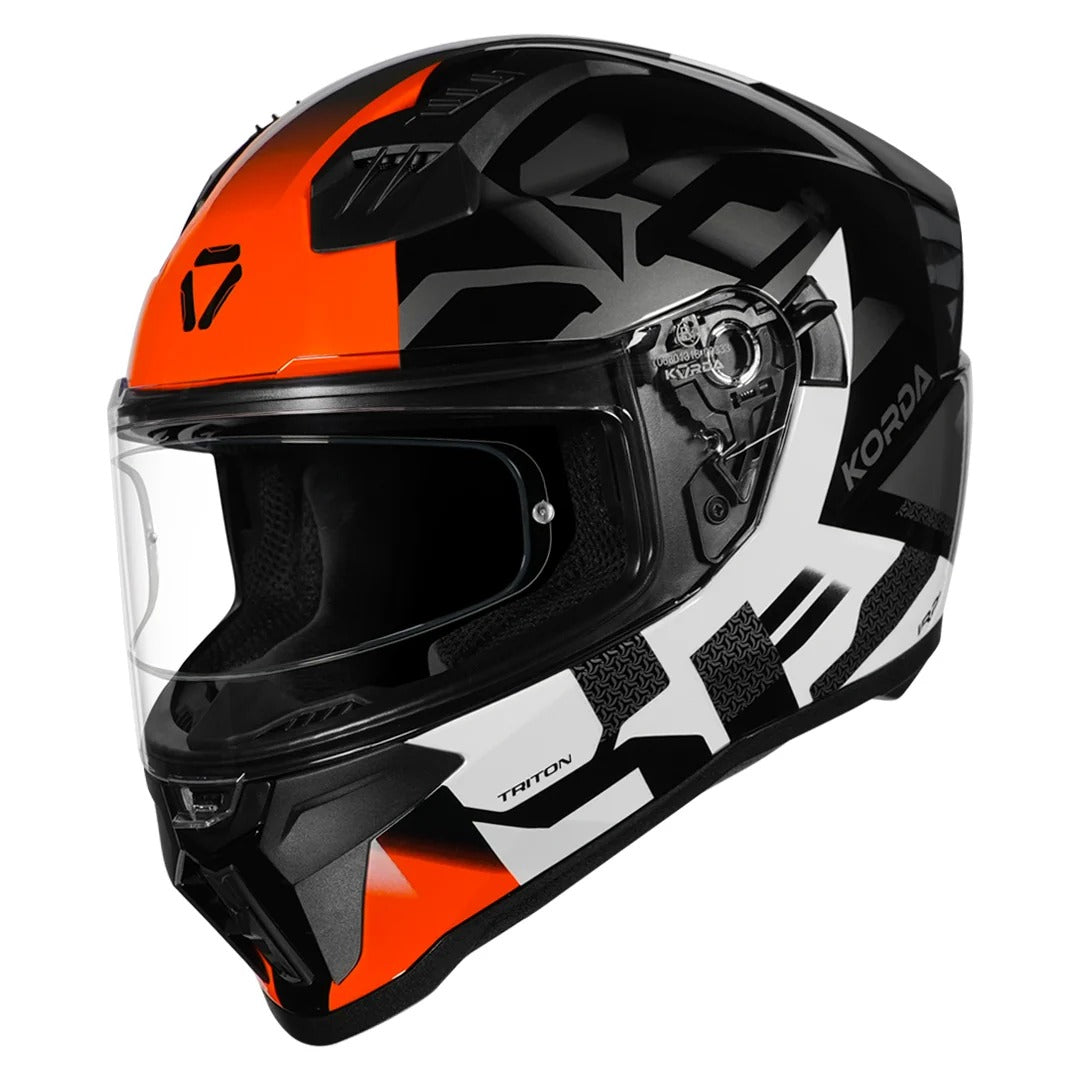 Korda Evo Triton Gloss White orange helmet