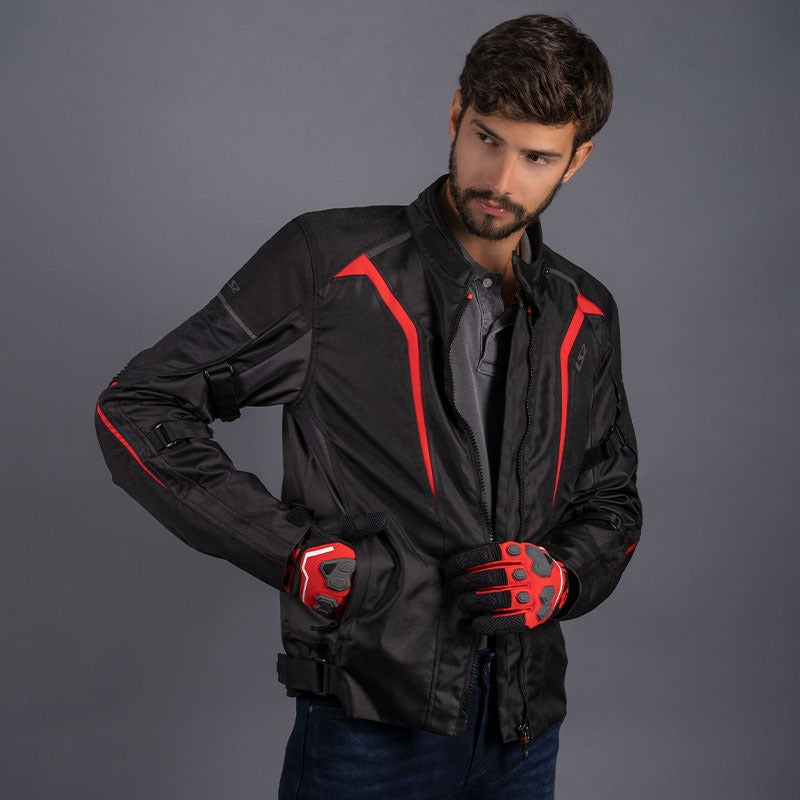 LS2 SEPANG RIDING JACKET - BLACK RED