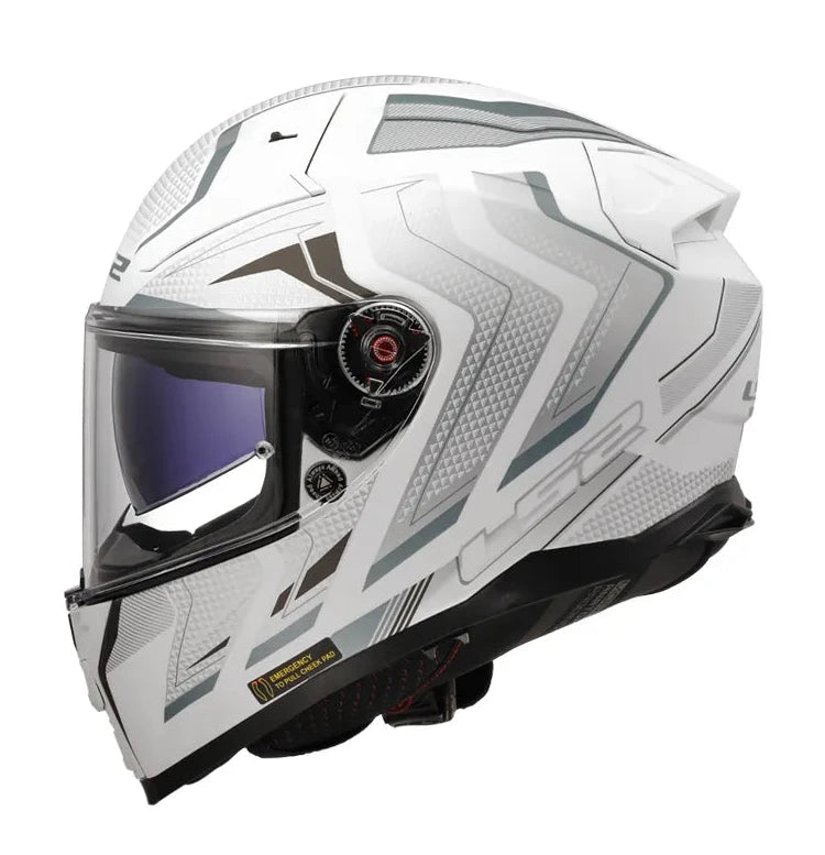 LS2 FF811 VECTOR II ALIZER - GLOSS WHITE SILVER