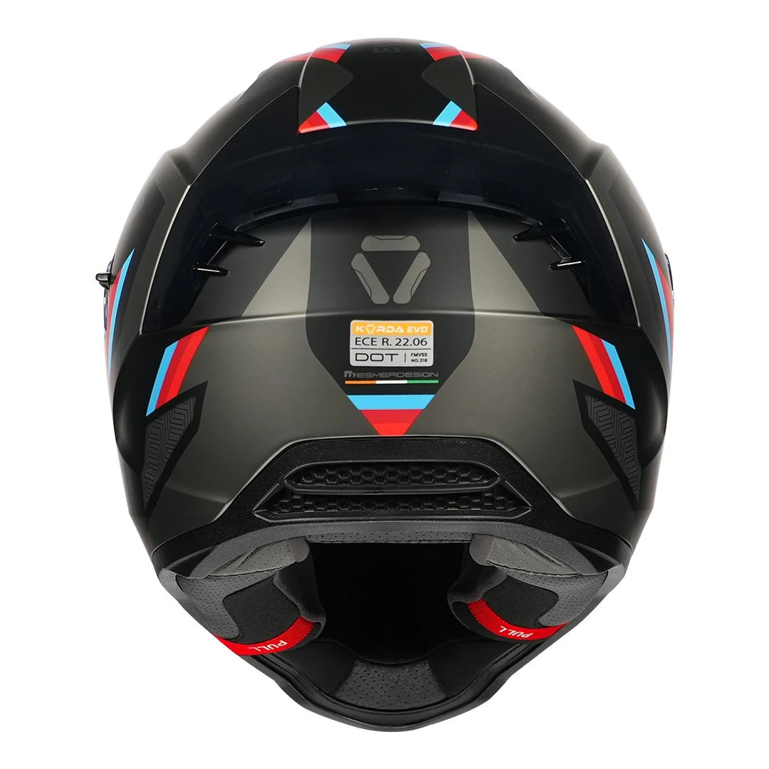 Korda Evo Orcus Matt Grey Red Blue helmet
