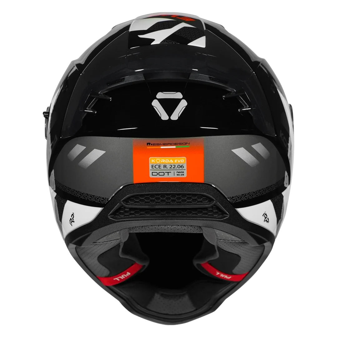 Korda Evo Triton Gloss White orange helmet