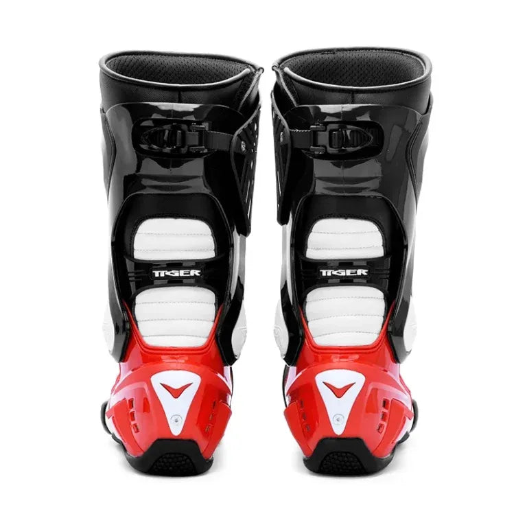 TIGER TR X ONE PRO BOOTS BLACK WHITE RED