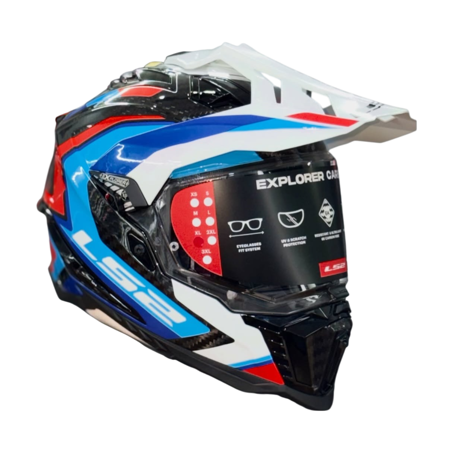 LS2 MX701 Explorer Carbon Frontier- Gloss Black Blue