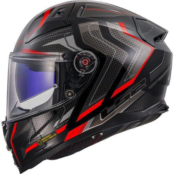 LS2 FF811 VECTOR II ALIZER - GLOSS BLACK RED