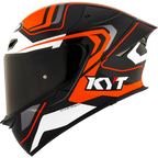 KYT TT Revo Overtech Black Orange Gloss Helmet
