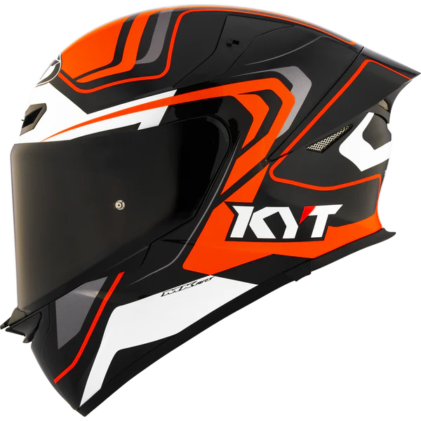 KYT TT Revo Overtech Black Orange Gloss Helmet