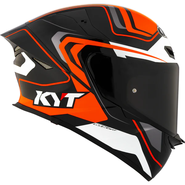 KYT TT Revo Overtech Black Orange Gloss Helmet