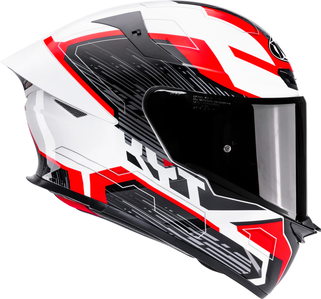 KYT TT Revo Speeding Gloss White Red Helmet