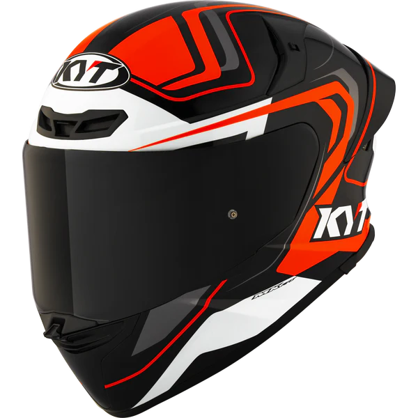 KYT TT Revo Overtech Black Orange Gloss Helmet