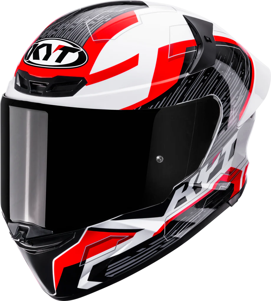 KYT TT Revo Speeding Gloss White Red Helmet