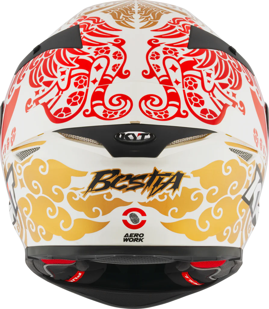 KYT TT Revo Enea Bastianini Indonesia Replica 2023 Gloss Pearl White