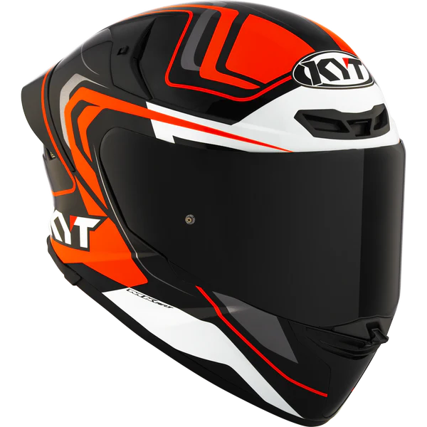 KYT TT Revo Overtech Black Orange Gloss Helmet