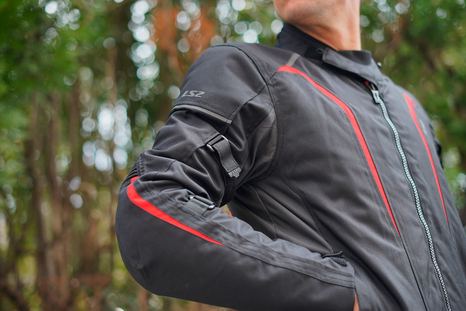 LS2 SEPANG RIDING JACKET - BLACK RED