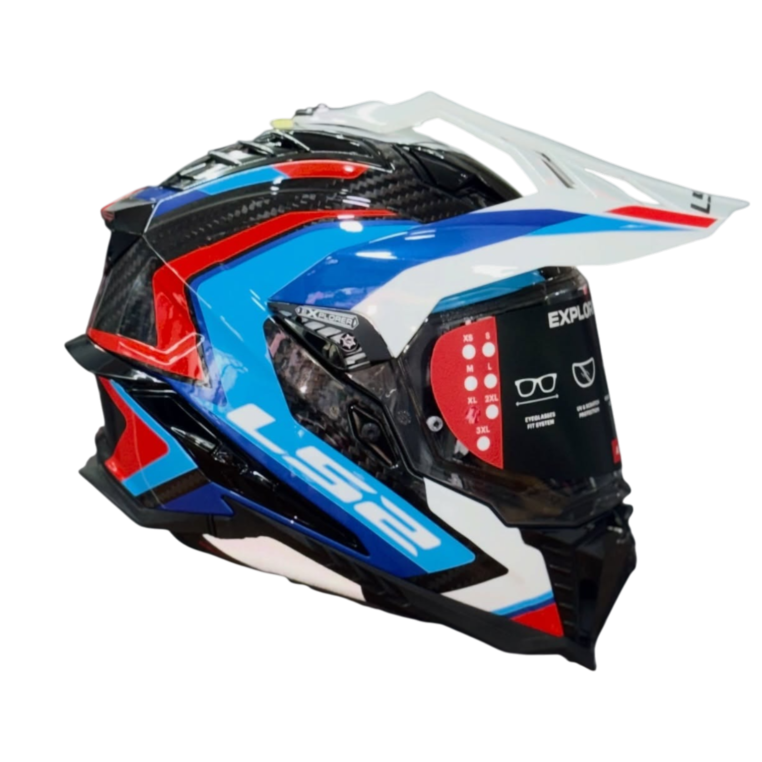 LS2 MX701 Explorer Carbon Frontier- Gloss Black Blue