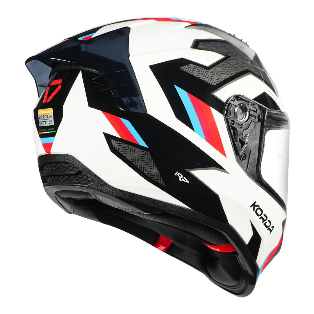 Korda Evo Orcus Gloss White Red Blue helmet