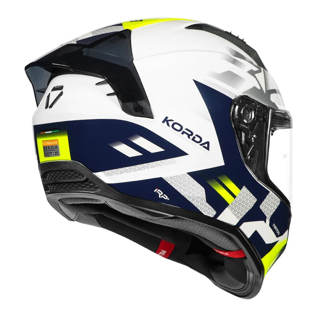 Korda Evo Triton Gloss White blue helmet