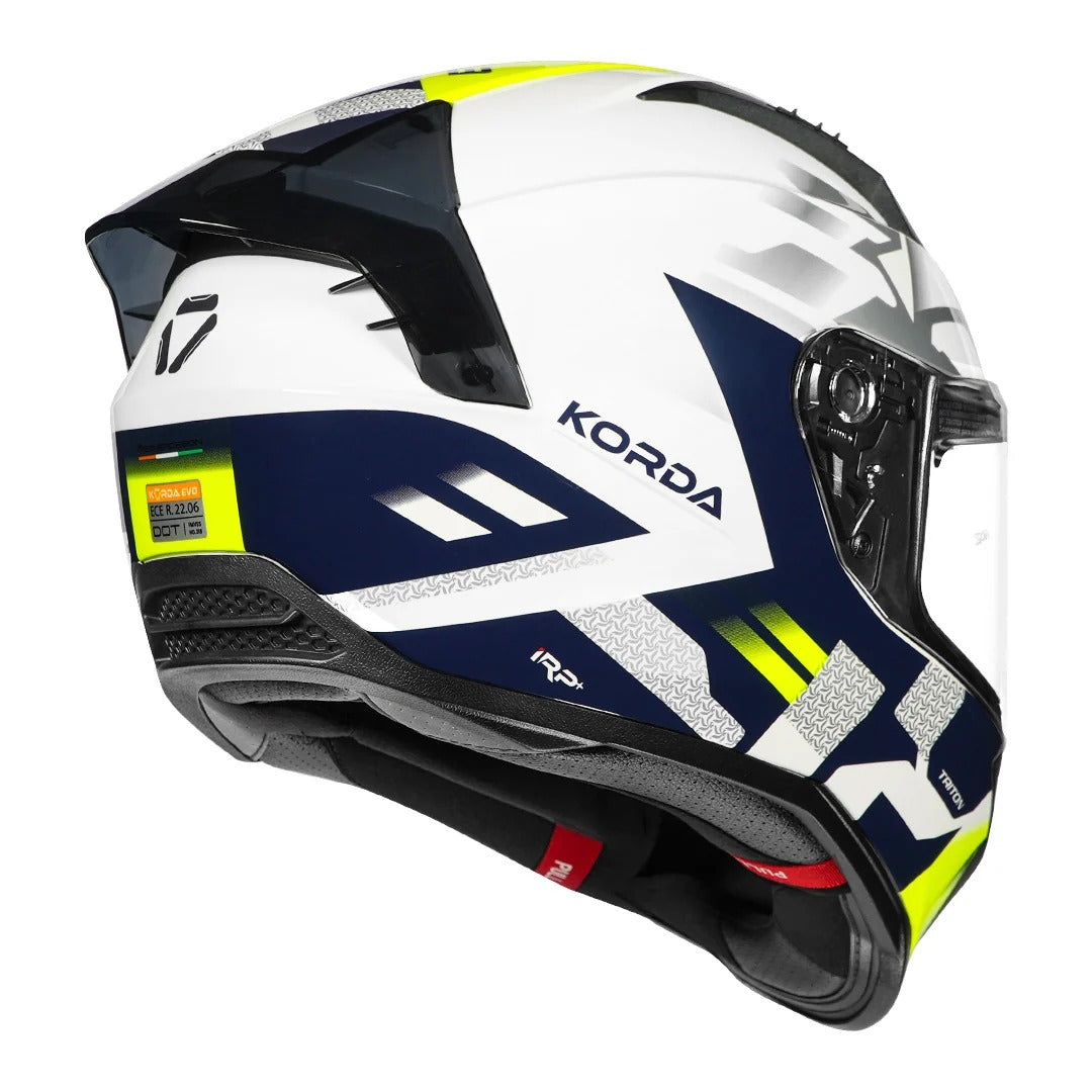 Korda Evo Triton Gloss White blue helmet