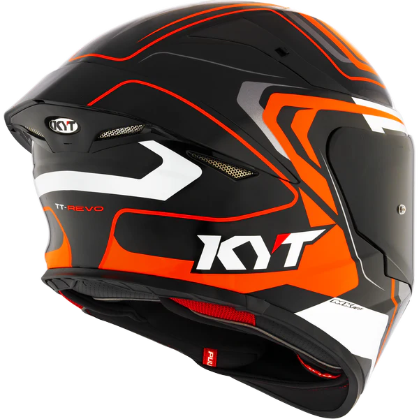 KYT TT Revo Overtech Black Orange Gloss Helmet