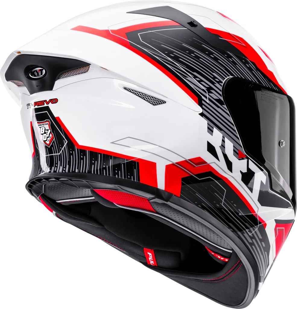 KYT TT Revo Speeding Gloss White Red Helmet