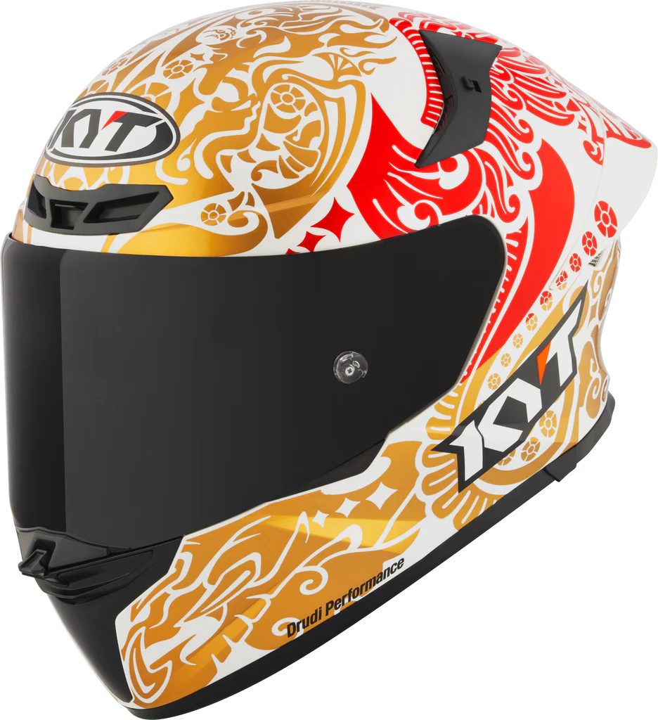 KYT TT Revo Enea Bastianini Indonesia Replica 2023 Gloss Pearl White