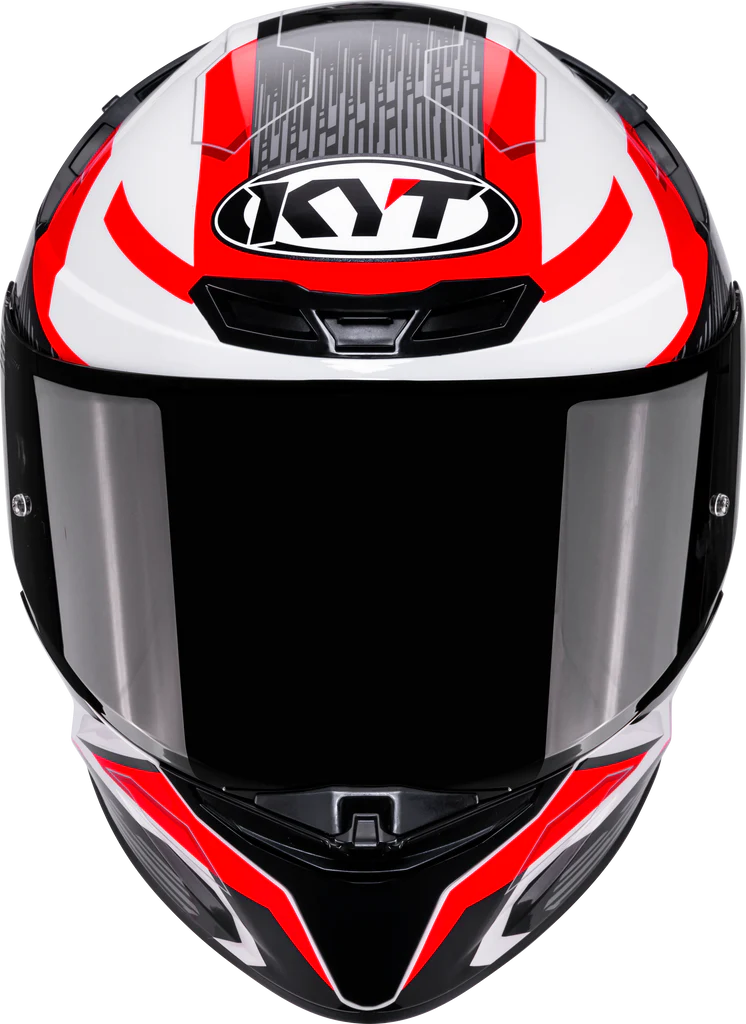 KYT TT Revo Speeding Gloss White Red Helmet