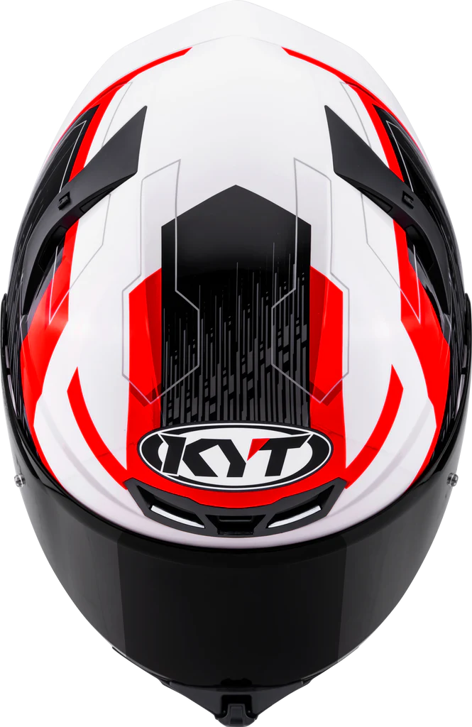 KYT TT Revo Speeding Gloss White Red Helmet