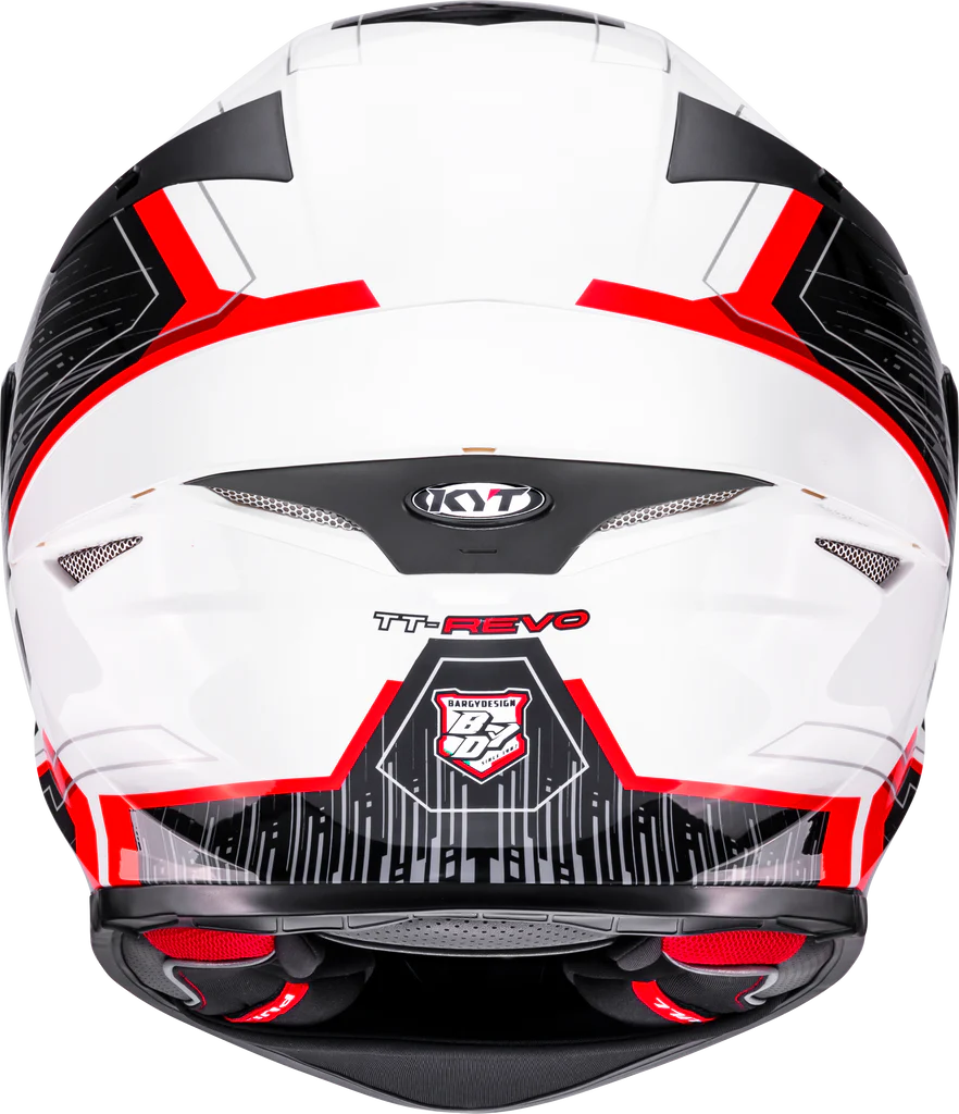 KYT TT Revo Speeding Gloss White Red Helmet