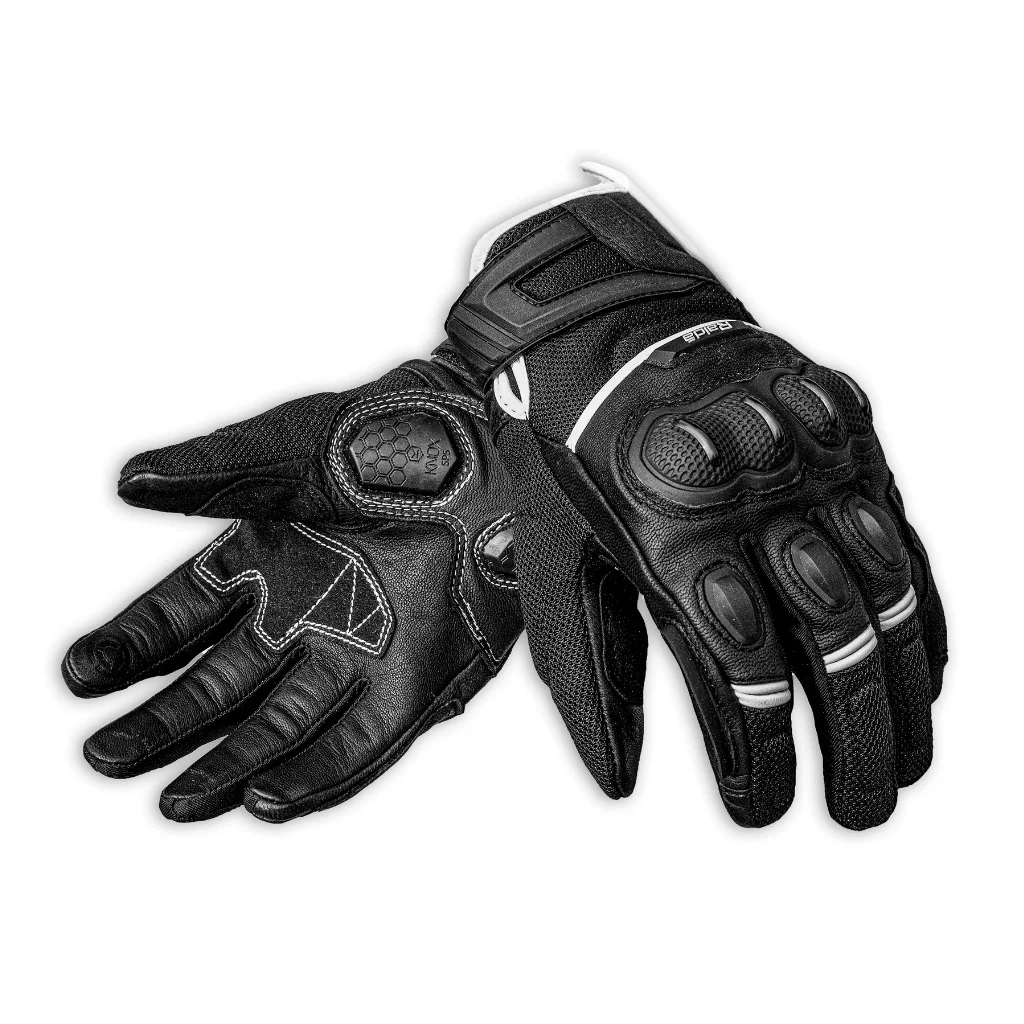 Raida AirWave Motorcycle Gloves - Black White