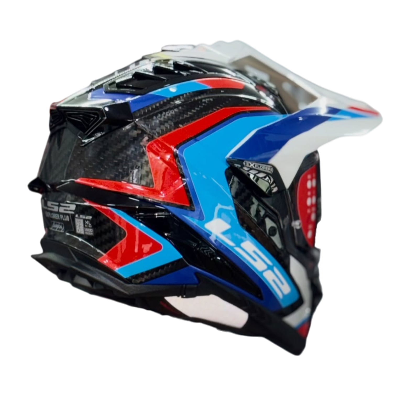 LS2 MX701 Explorer Carbon Frontier- Gloss Black Blue