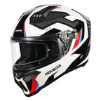 Korda Evo Orcus Gloss White Red Blue helmet