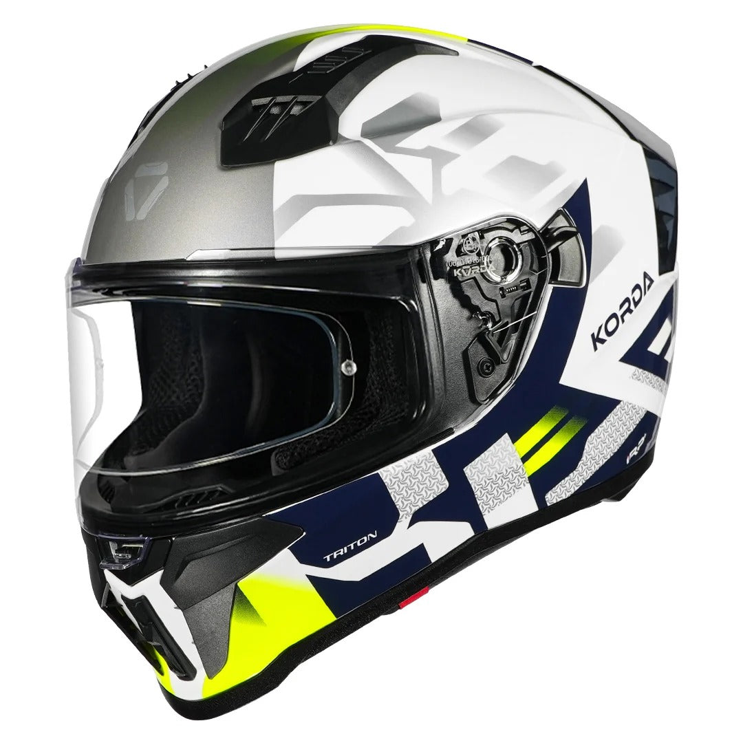 Korda Evo Triton Gloss White blue helmet