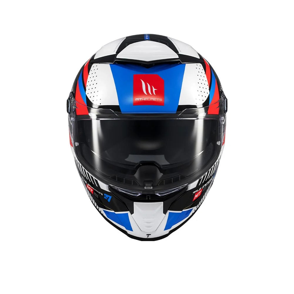 MT Thunder 4 SV A7 Luminence Gloss White Blue Red Helmet