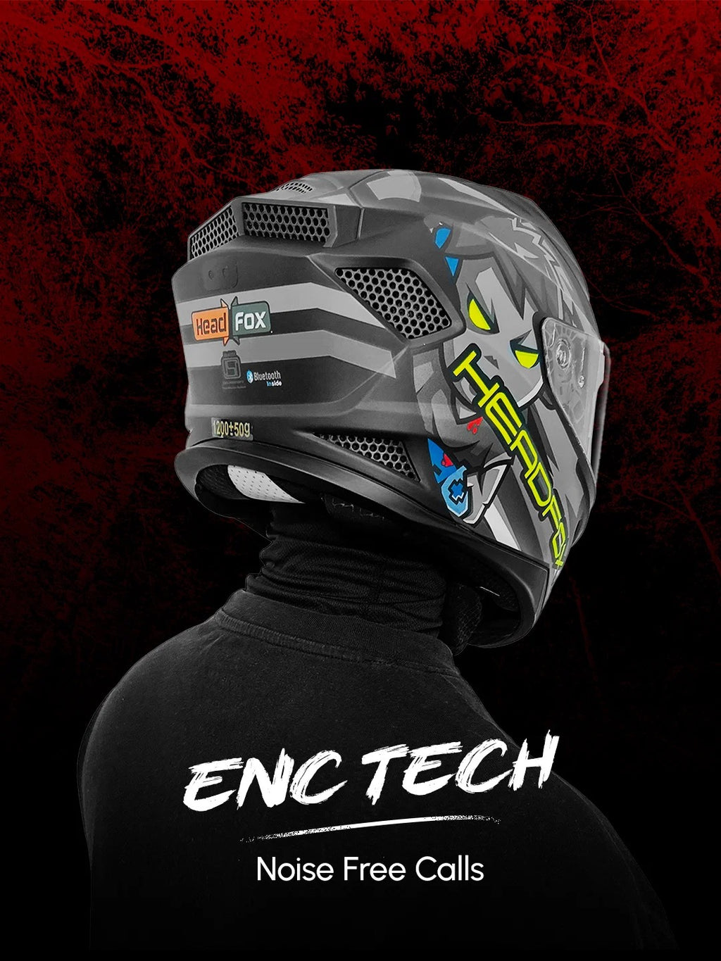 HeadFox Shady Smart Bluetooth Helmet - Matt black grey