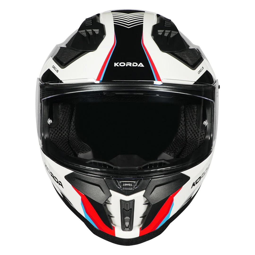 Korda Evo Orcus Gloss White Red Blue helmet