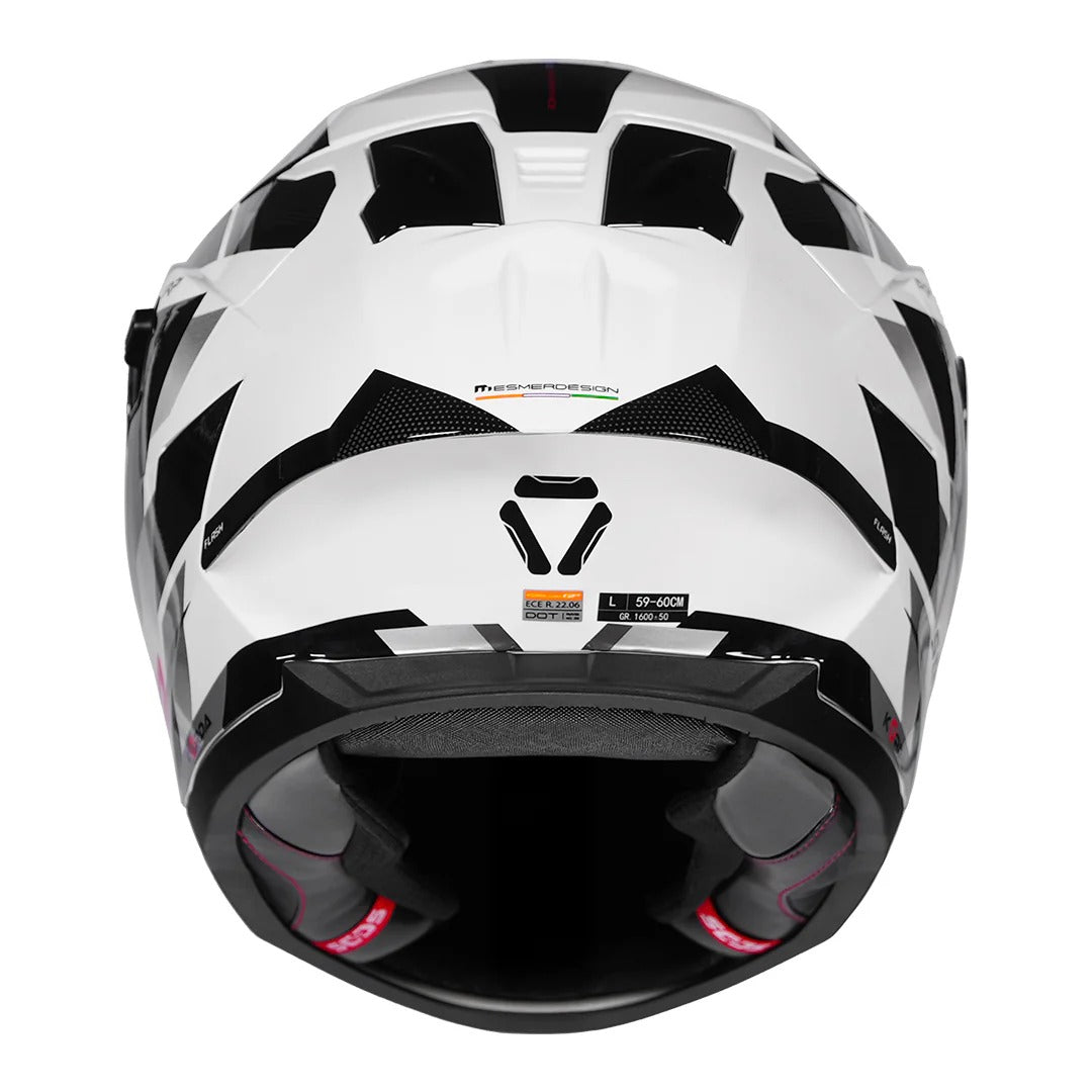 Korda Sonic GP Flash Helmet - Gloss Black White