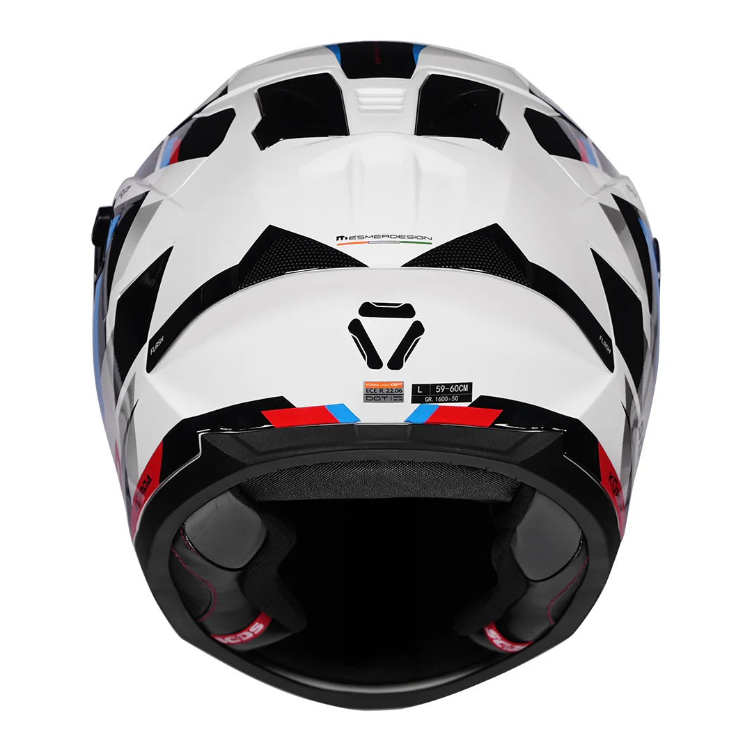 Korda Sonic GP Flash Helmet - Gloss White Blue Red