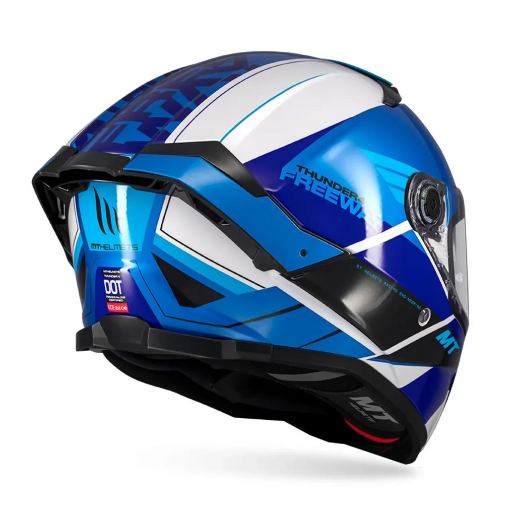 MT Thunder 4 SV Freeway A17 Gloss Blue White Helmet