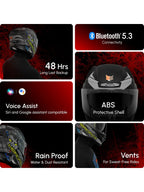 HeadFox Shady Smart Bluetooth Helmet - Matt black grey