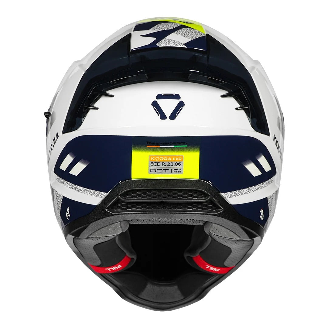Korda Evo Triton Gloss White blue helmet