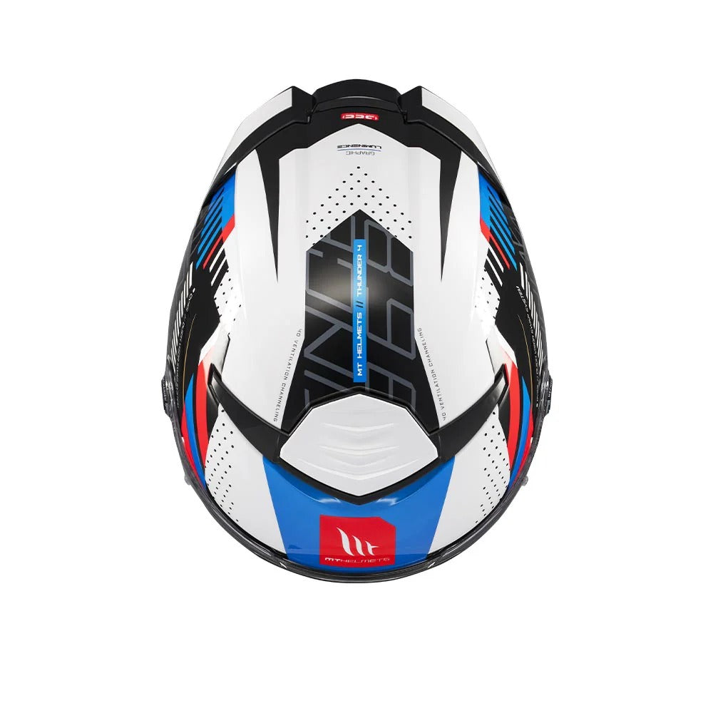 MT Thunder 4 SV A7 Luminence Gloss White Blue Red Helmet