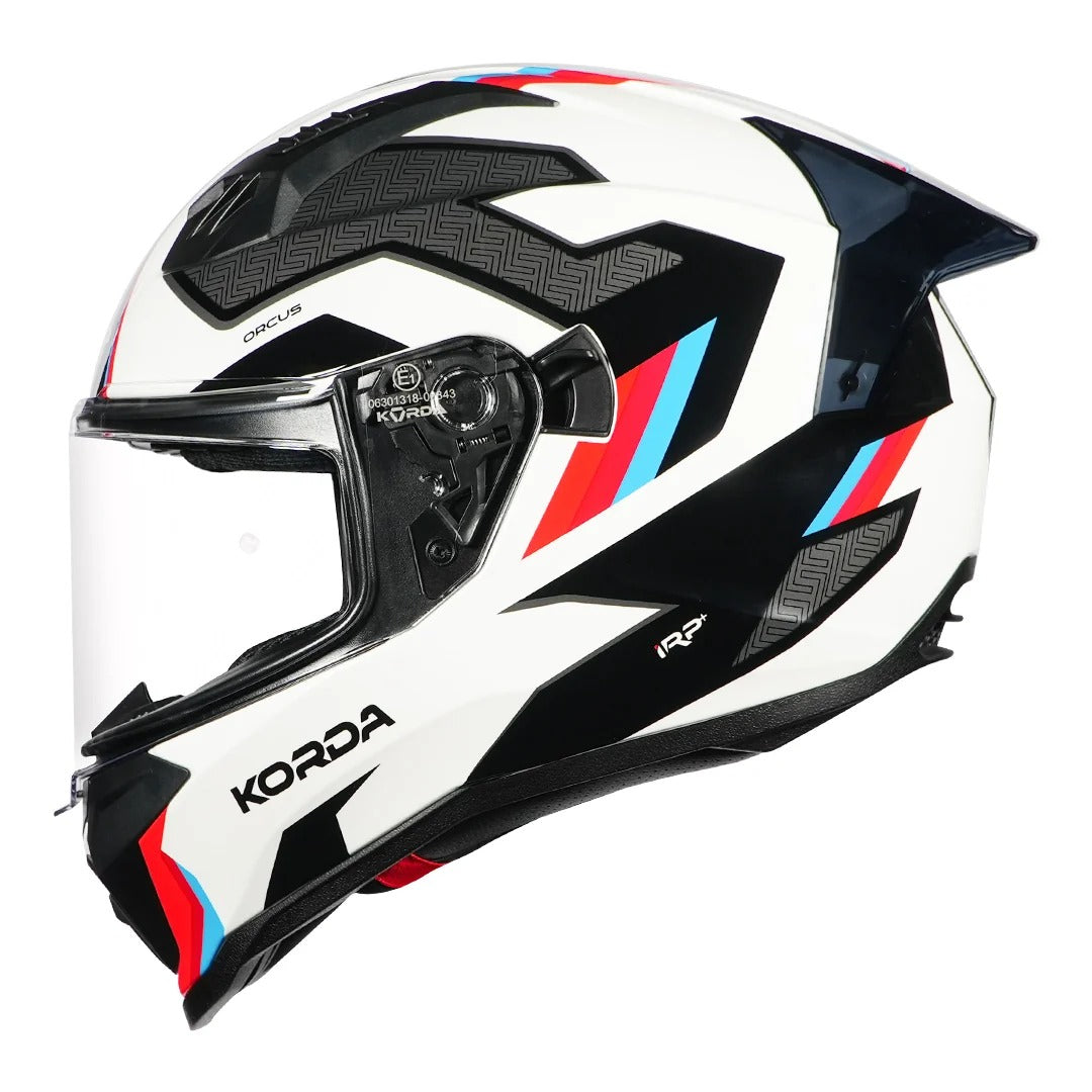 Korda Evo Orcus Gloss White Red Blue helmet
