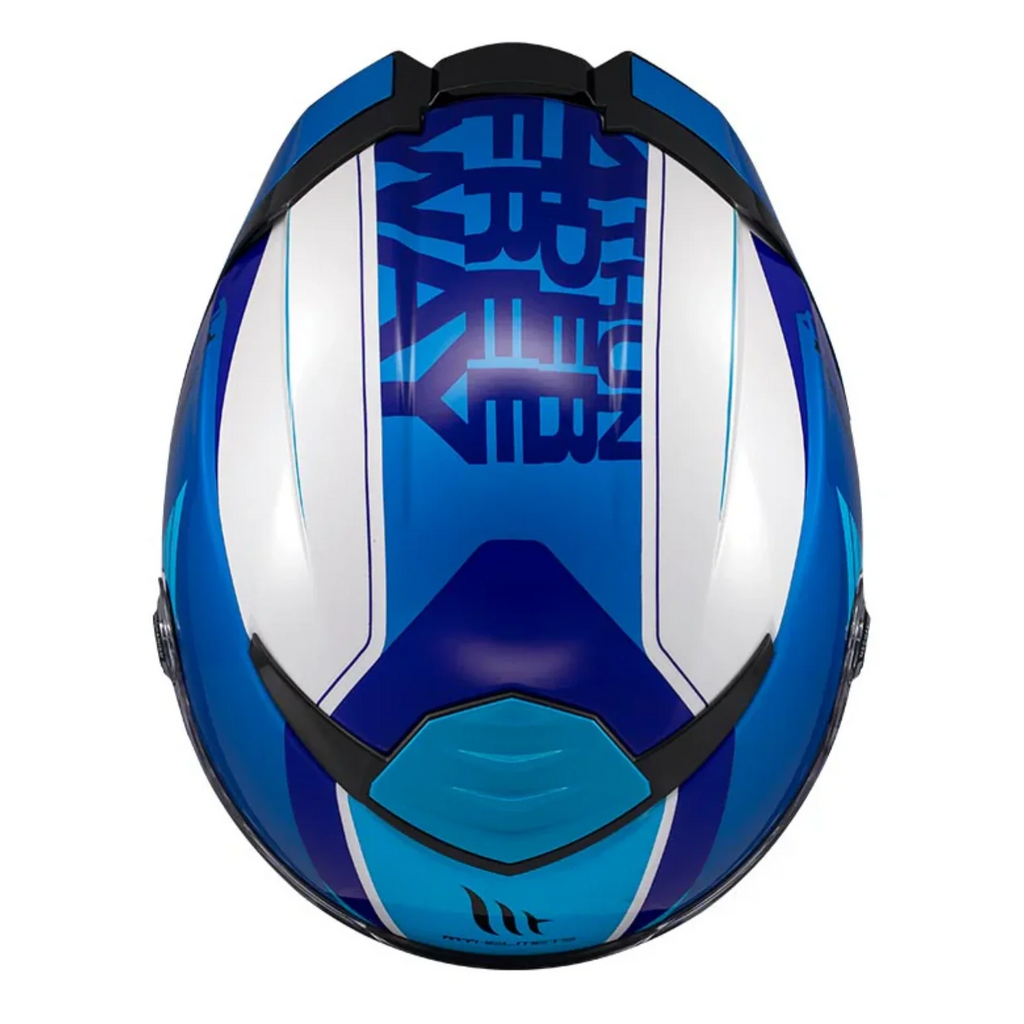 MT Thunder 4 SV Freeway A17 Gloss Blue White Helmet