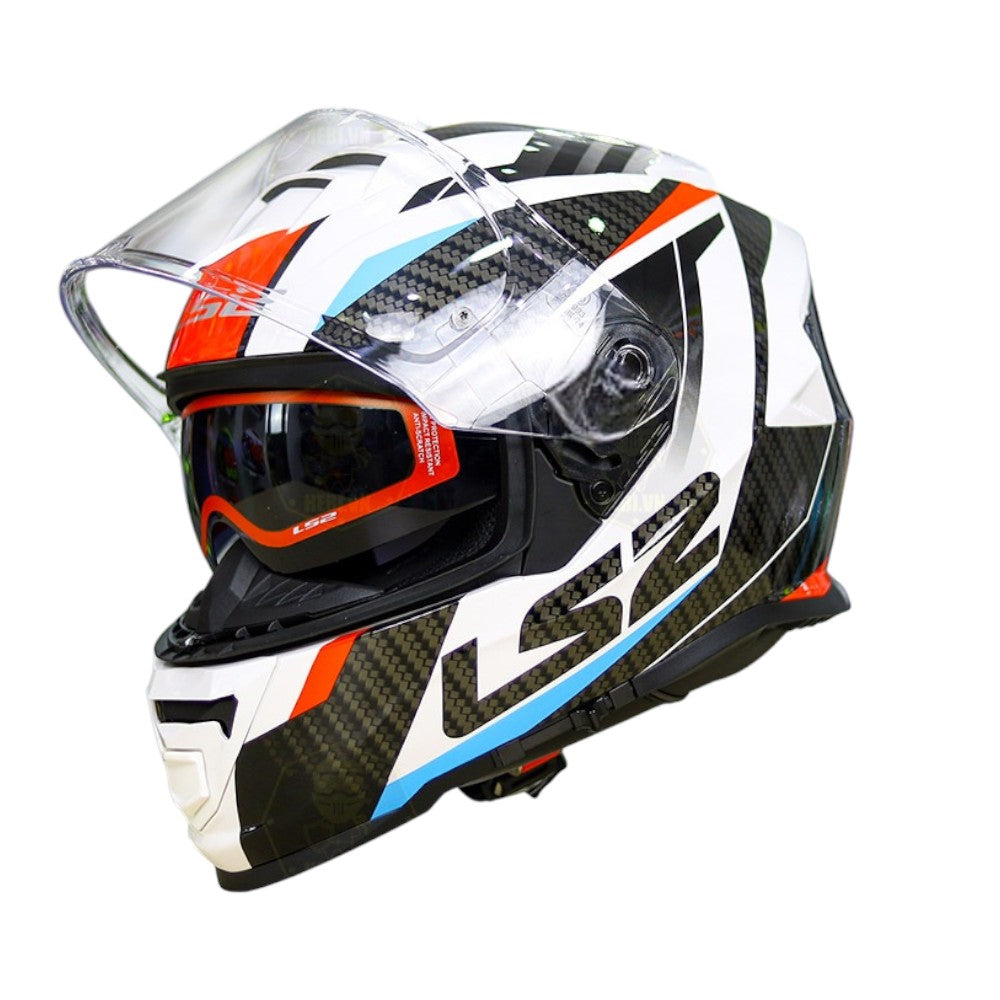 LS2 FF800 STORM ll RACER GLOSS WHITE BLUE RED – Arihant Helmets