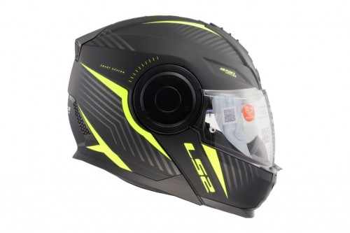 LS2 FF902 Scope Skid Black Hi-Viz Yellow Flip up Helmet - Arihant Helmets