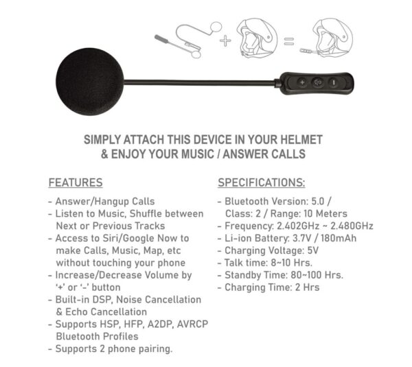 ASG-SG2 Bluetooth Helmet Headset 3