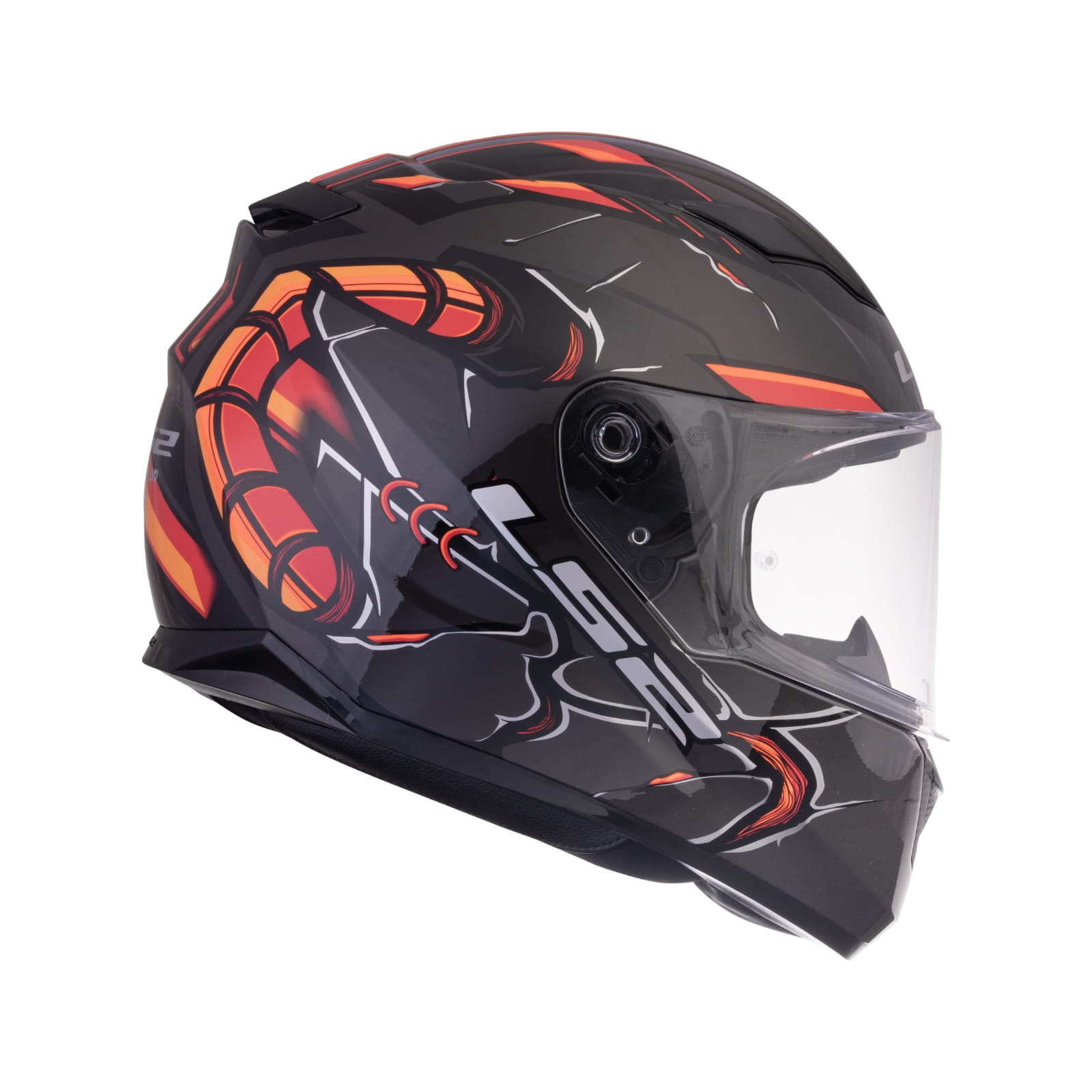 LS2 FF320 ZUKO MATT BLACK ORANGE RED - Arihant Helmets