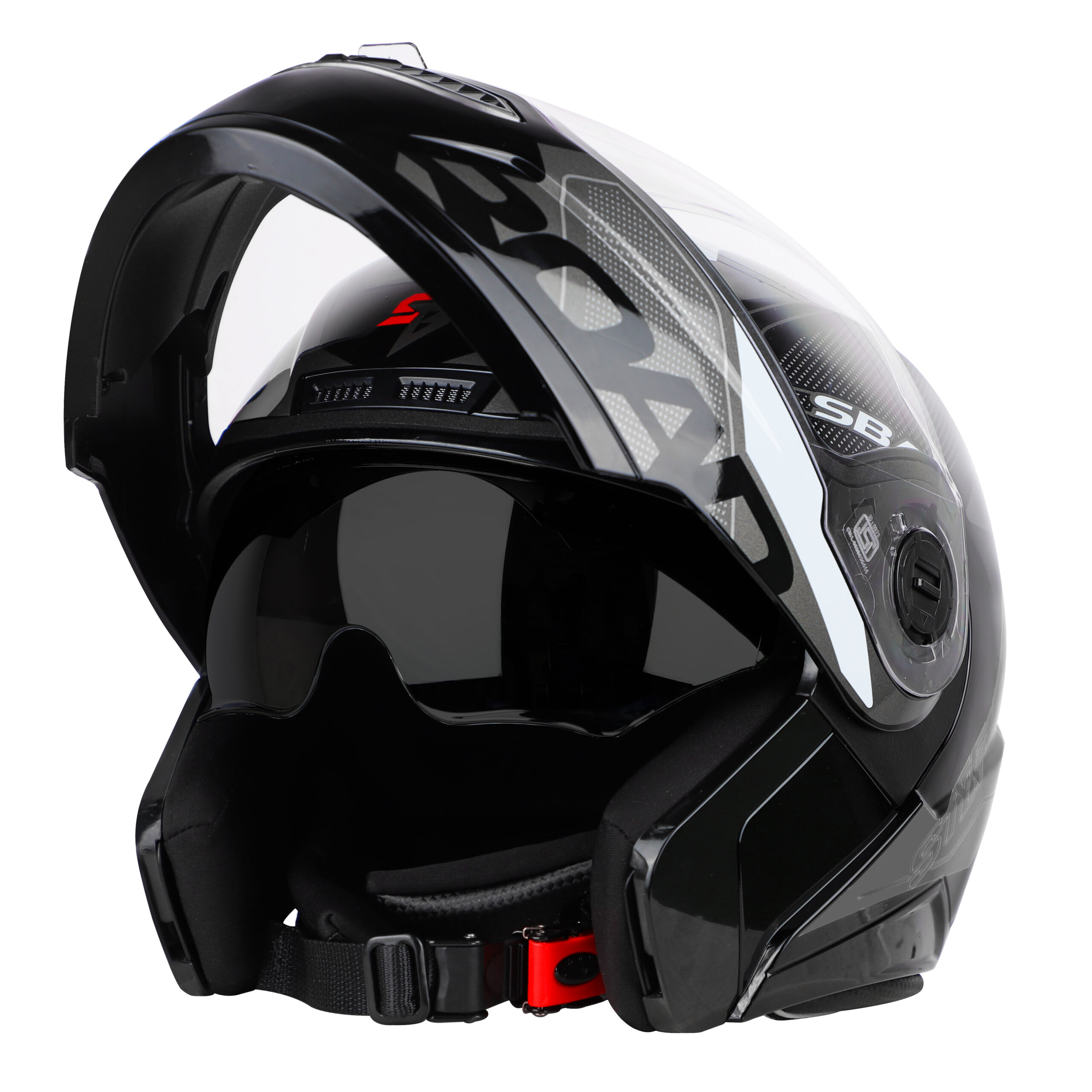 STEELBIRD SBA-7 ROAD (gloss black grey) - Arihant Helmets